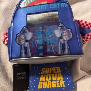 Loungefly Toy Story Pizza Planet Space Entry Backpack & Super Nova Burger Wallet